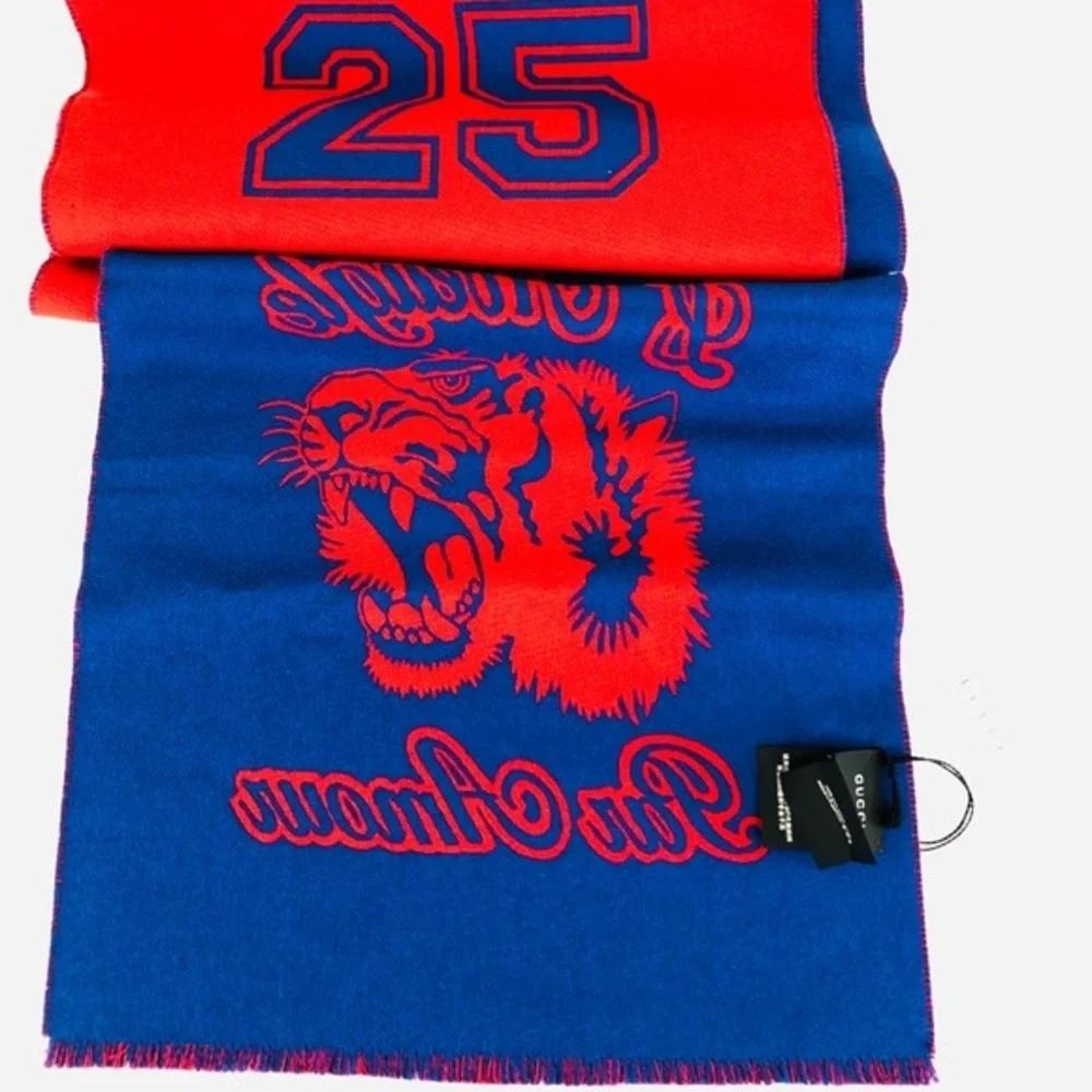 Gucci Tiger Jacquard Scarf L'Aveugle Par Amour - Picture 10 of 10